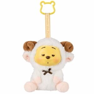 Miniso Disney Winnie Plush Keychain in White Sheep Outfit